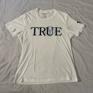 Men’s White True Religion Rhinestone T-shirt Size Medium